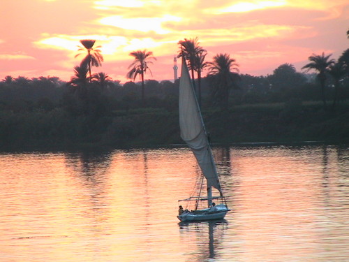 coucher de soleil sur le Nil
